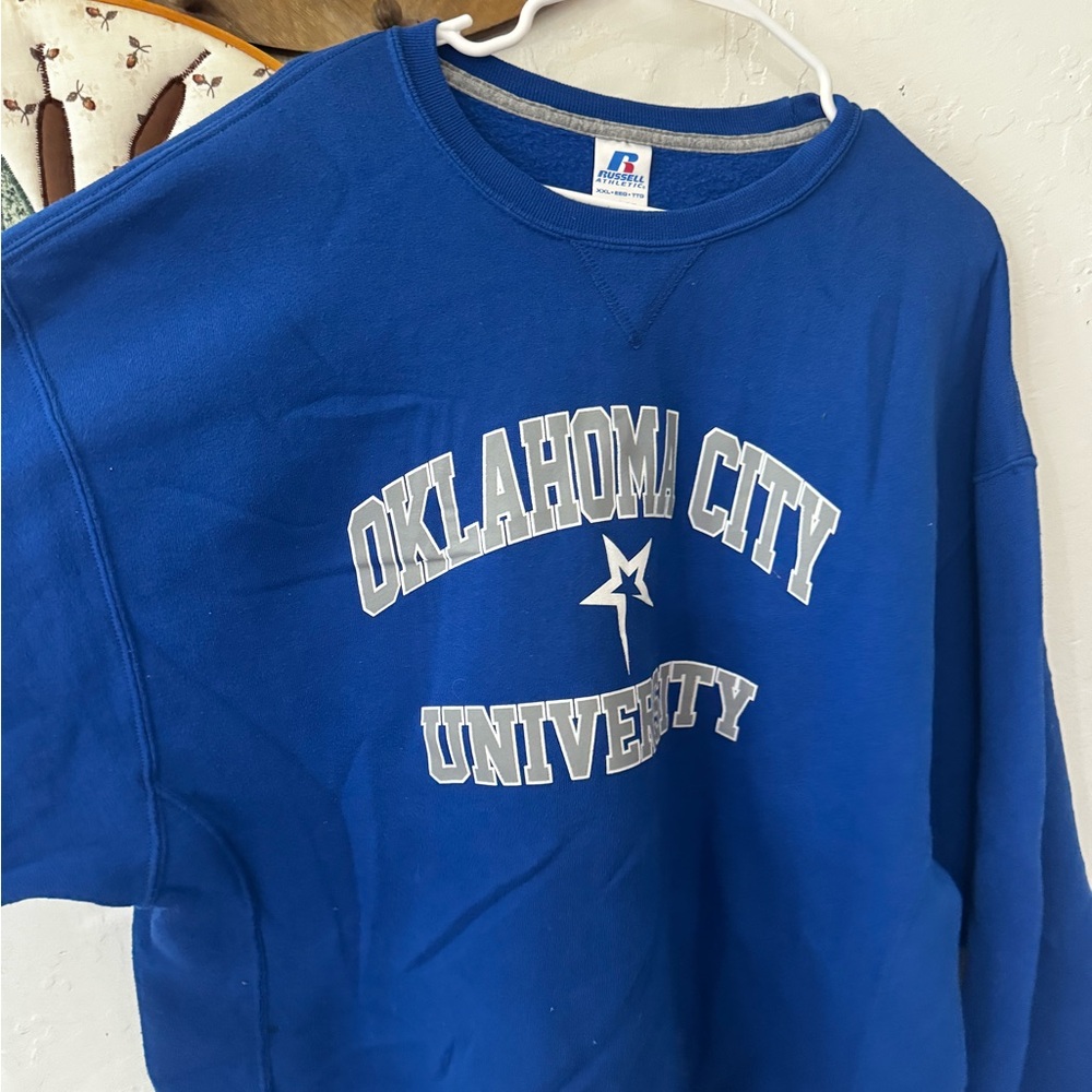 Oklahoma City University Royal Blue Pullover Crewneck Russel Sweatershirt XXL - Picture 2 of 5